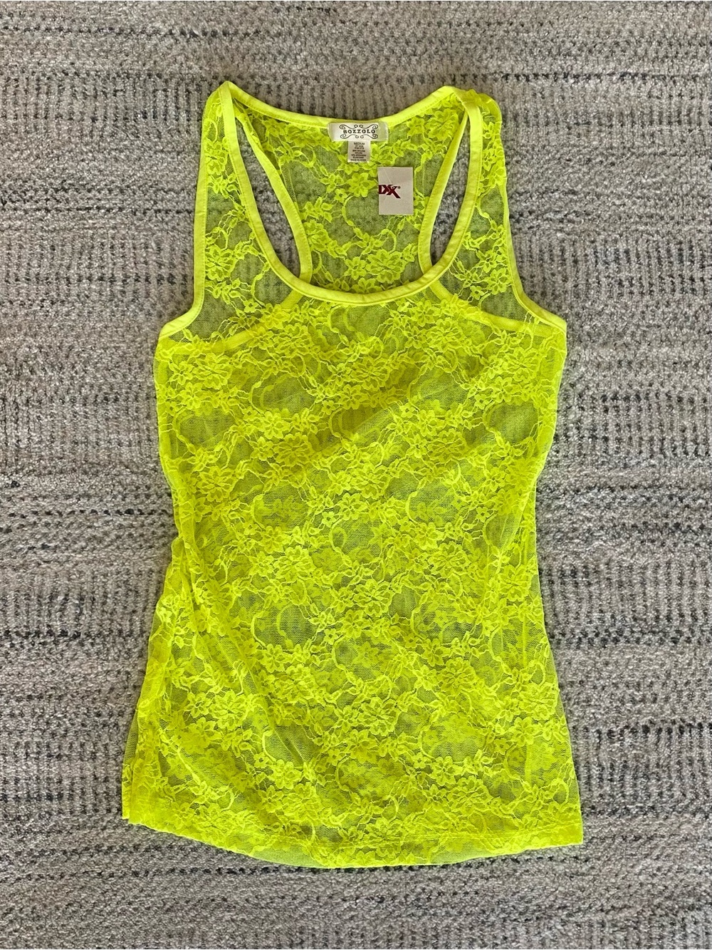 Bozzolo Neon Lace Racerback Tank Top
